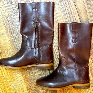 New Zara Girls Leather Boots size 33